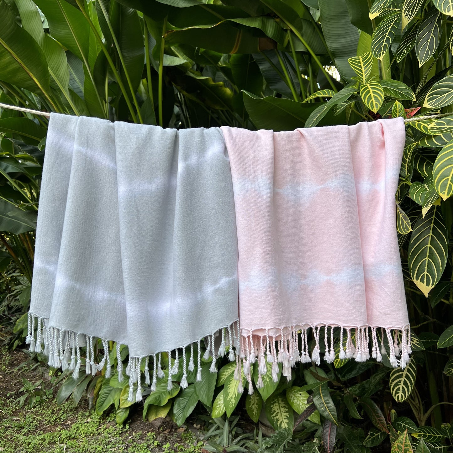 Gray Tie Dye Turkish Beach Towel