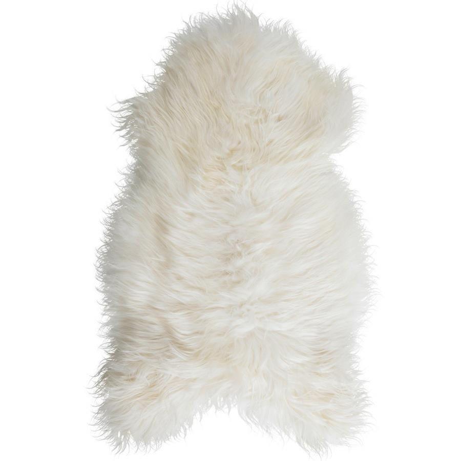 Very Big Bright Ivory Lambskin Rug. 120 cm.