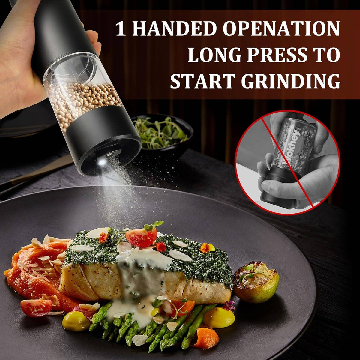 Electric Salt and Pepper Grinder Set Automatic: 1 Set(Duo)